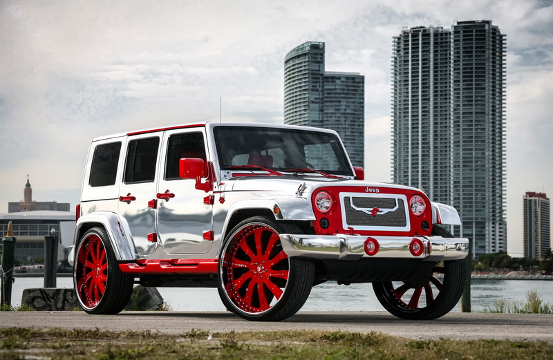 4K, with, wheels, wrap, exterior, complete, Jeep, forgiato, chrome, Wrangler