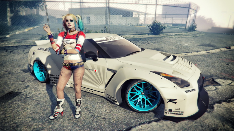Harley Quinn, the game, Liberty Walk, gta 5, Tuning, 1080P, fashion, Nissan GT-R, R35