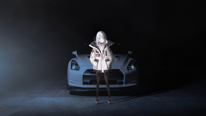 JDM, 1080P, GTR R35, anime girls