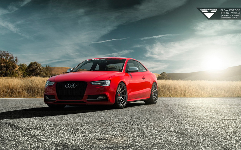 Audi S5, Audi, nature, 1080P, car, mode of transportation, plant, road trip, motion, Vorsteiner, road, sky, transportation, red, travel, cloud - sky, sign
