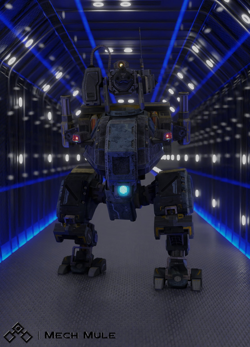 futuristic, blue light, robot, F.E.A.R., mech, 1080P, Mech Mule, F.E.A.R. 3, 3D, environment, video games, lights