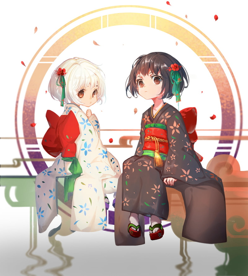 Japanese kimono, emotion, child, 720P, women, clothing, boys, innocence, fashion, loli, offspring, togetherness, females, short hair, childhood, casual clothing