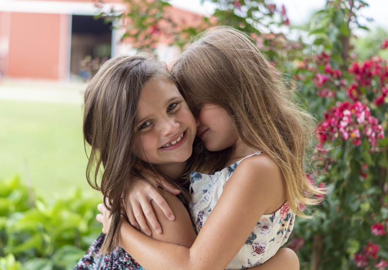 daylight, love, long hair, kids, care, emotion, focus, affectionate, positive emotion, friends, pretty, hug, beautiful, portrait, smiling, plant, little