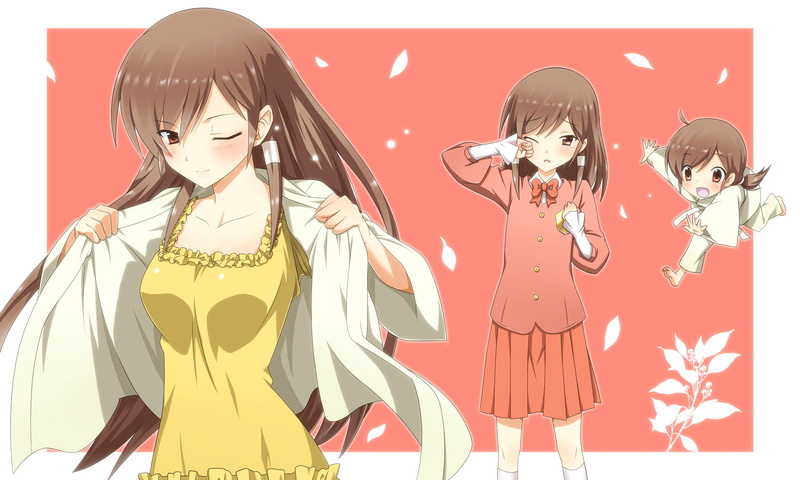 long hair, happiness, 1080P, school uniform, childhood, females, girls, standing, people, teenager, child, anime girls, smiling, innocence, The World Only God Knows