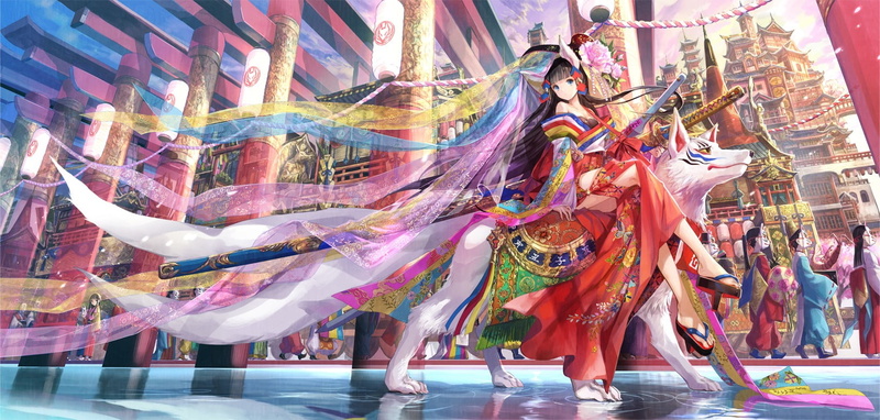 leisure activity, people, 720P, women, lifestyles, real people, digital, group of people, artwork, multi colored, female, full length, katana, clothing