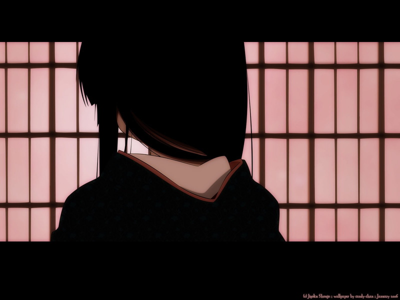 silhouette, clothing, pattern, kimono, adult, portrait, headshot, one person, indoors, leisure activity, close-up, lifestyles, anime girls, window, real people