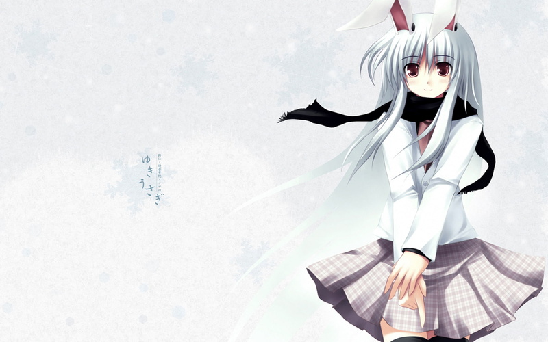 leisure activity, real people, bunny ears, young adult, front view, lifestyles, three quarter length, snow, standing, day, Reisen Udongein Inaba, nature