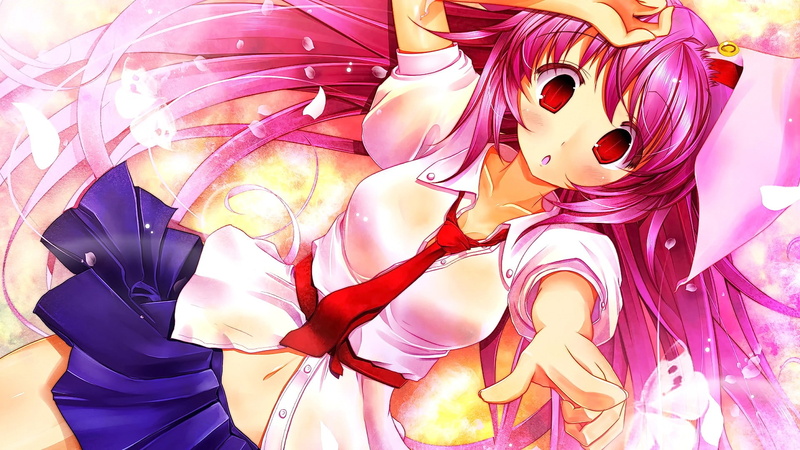 anime, pink hair, long hair, open mouth, 1080P, Reisen Udongein Inaba, anime girls, red eyes, Touhou, looking at viewer