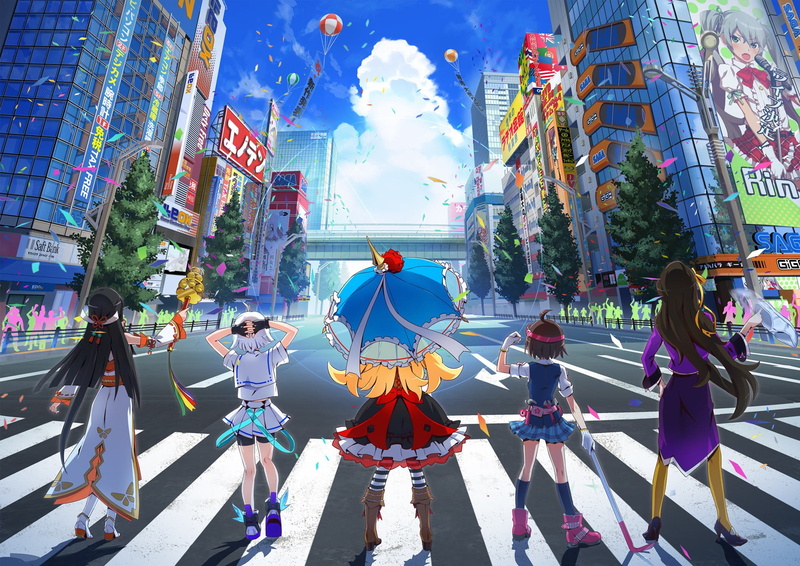 long hair, blonde, city, street, people, city life, crowd, brunette, 1080P, anime, skirt, kimono, lifestyles, adult, men, heels, Japanese clothes, real people