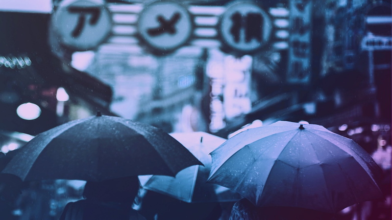 1080P, photography, umbrella, 1920x1080, japanese, filter, rain