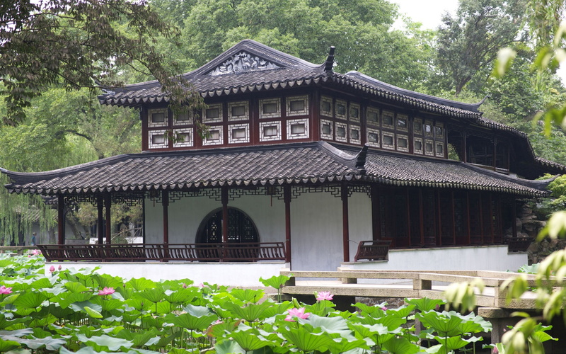 leaves, pagoda, day, leaf, plant part, ornamental Garden, old, china - East Asia, 1080P, decoration, religion, ancient, grey, roof, wood - Material, spirituality