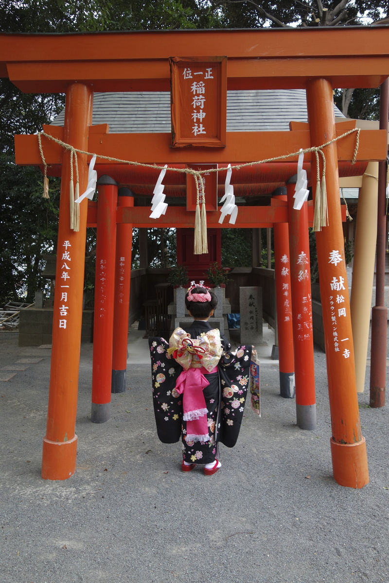 buddhism, architectural column, red, asia, people, orange color, real people, shrine, near, looking at camera, front view, kyoto Prefecture, religion, shinto
