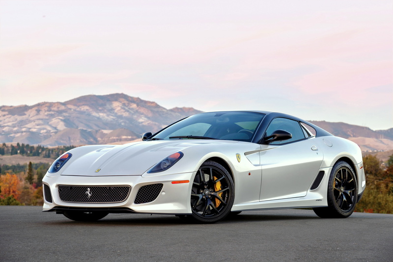 white, the GTO, the 599, supercar, Ferrari, The Ferrari, 4K
