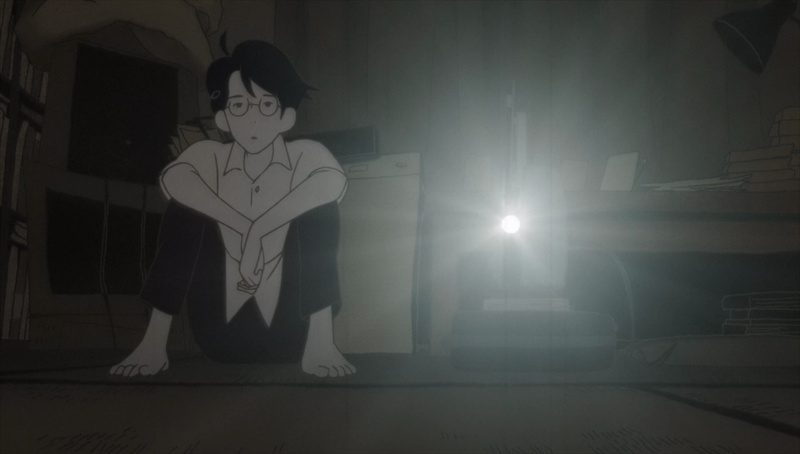 anime, looking at camera, indoors, Yojouhan Shinwa Taikei, home interior, lifestyles, Watashi, young men, full length, casual clothing, wall - building feature