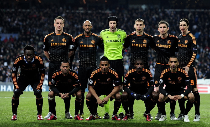 In the guest form, day, match - sport, looking at camera, standing, crowd, full length, FC Chelsea, soccer, 2K, team, Chelsea FC, young adult, large group of people