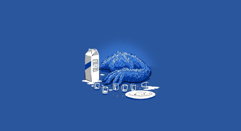 computer equipment, single object, indoors, internet, Cookie, pecenjevce monster, backgrounds, artwork, computer network, white, business, blue background