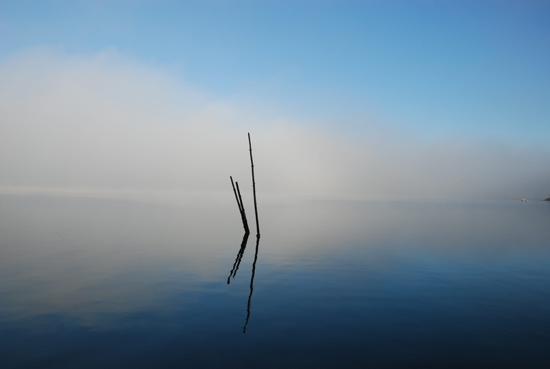 reflection, tranquility, horizon over water, 4K, idyllic, sea, sky, non-urban scene, still, blue, fjord, nature, outdoors, no people, scenics - nature