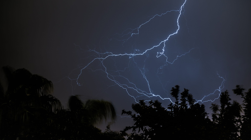 power in nature, dramatic sky, black, beauty in nature, forked lightning, storm, tree, communication, ominous, silhouette, electricity, 5K, dark, meteorology