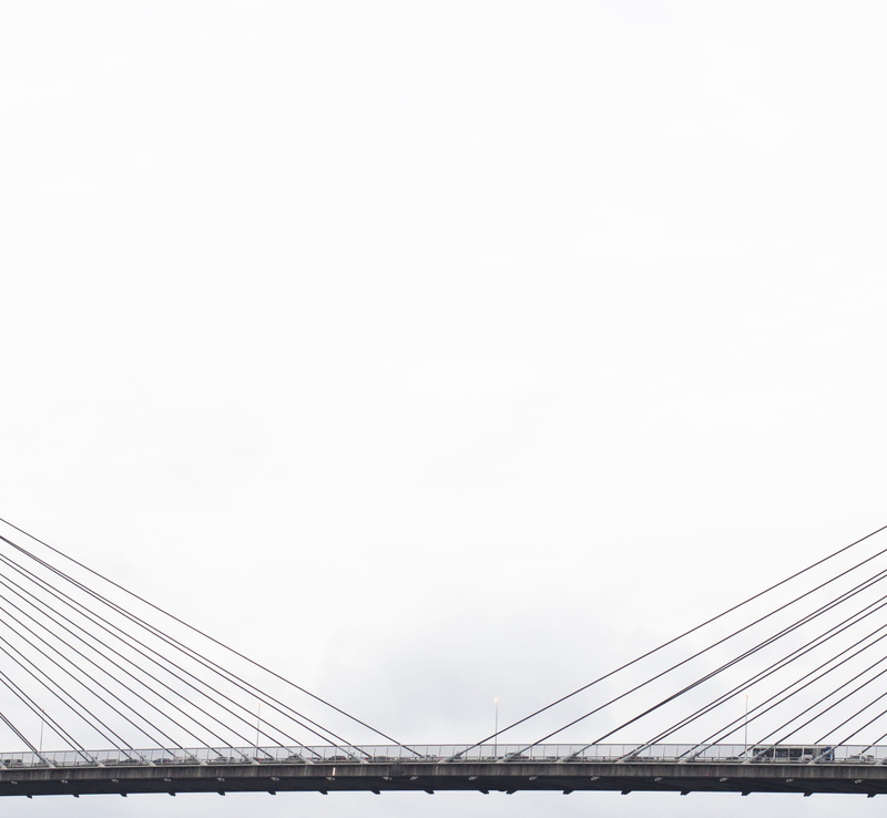 vehicles, bridge, suspension bridge, copy space, outdoors, low angle view, metal, sky, australia, gray, connection, city, cityline, car, cloudy, assorted