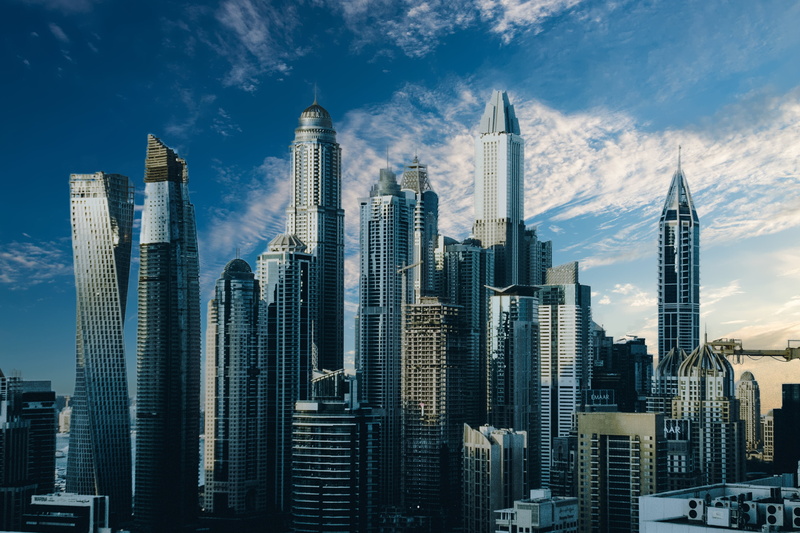 financial district, urban, residential district, modern, cityline, cloudy, tower, nature, office building exterior, sky, industry, architecture, tall - high