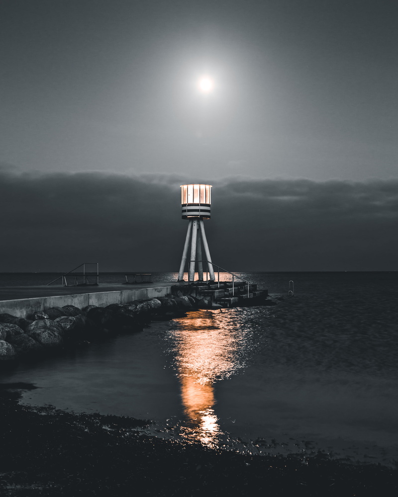 architecture, sunset, mood, bay, moon reflection on water, waterfront, pier, moon, beside, sea, reflection, sky, sunlight, nigh ttime, no people, cloud - sky