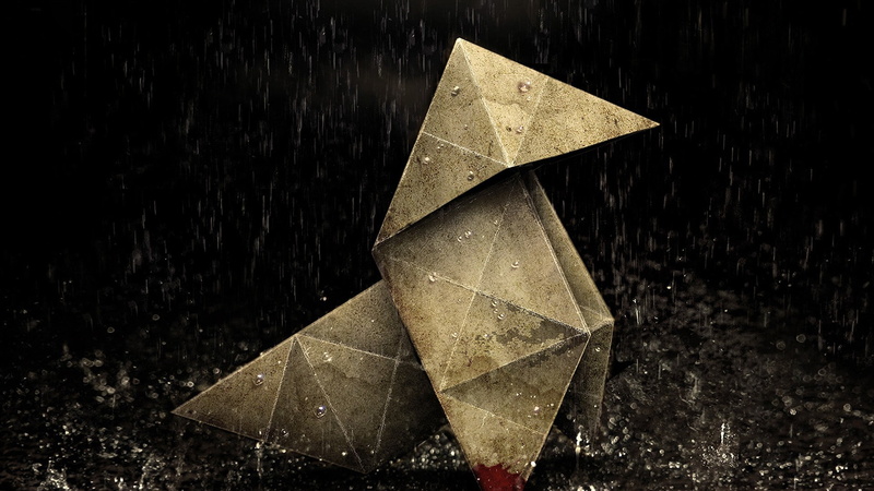 origami, rain, heavy rain, blood, video games, 1080P