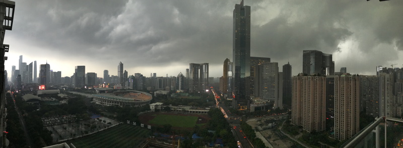 8K, nature, outdoors, modern, sky, tall buildings, built structure, skyscraper, office building exterior, storm cloud, building exterior, crowd, cityscape