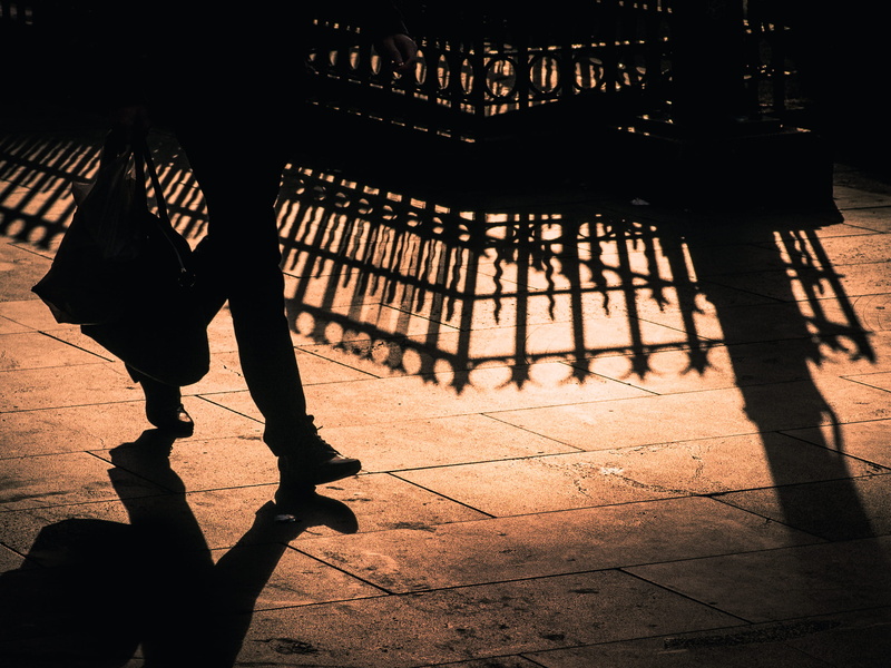 real people, 2K, travel Destinations, footpath, leisure activity, adult, walk, bag, people, shadow, one person, holding, hand, focus on Shadow, street