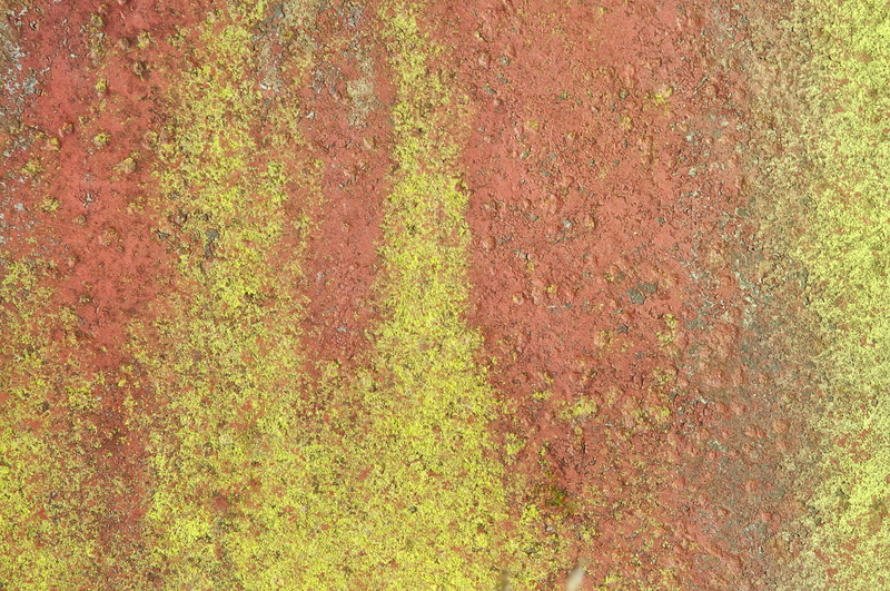 yellow, green color, pattern, oxide, directly above, backgrounds, rust, multi colored, metal, high angle view, grass, oxidation, no people, full frame