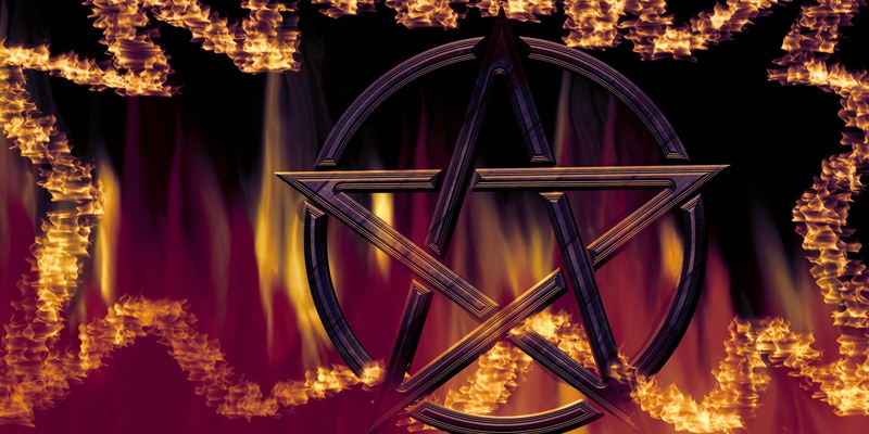 tree, red, geometric shape, built structure, shape, glowing, characters, nature, 2K, lighting equipment, fire, night, plant, architecture, pentacle, mystical