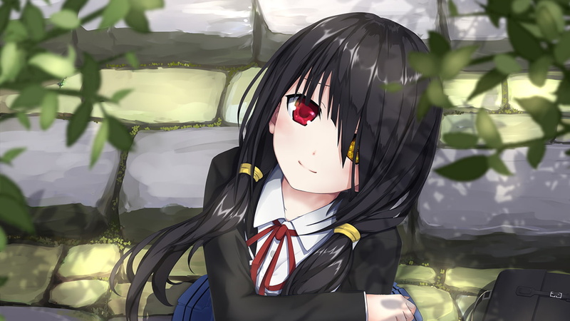 anime, Date A Live, looking at viewer, 720P, best gril, heterochromia, anime girls, long hair, Tokisaki Kurumi, schoolgirl