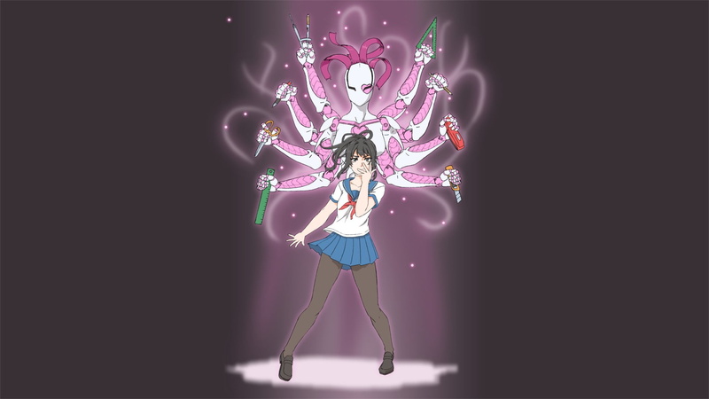 illuminated, illustration, aea, front view, school uniform, student, full length, standing, girl, dress, anime girls, studio shot, performance, lighting equipment