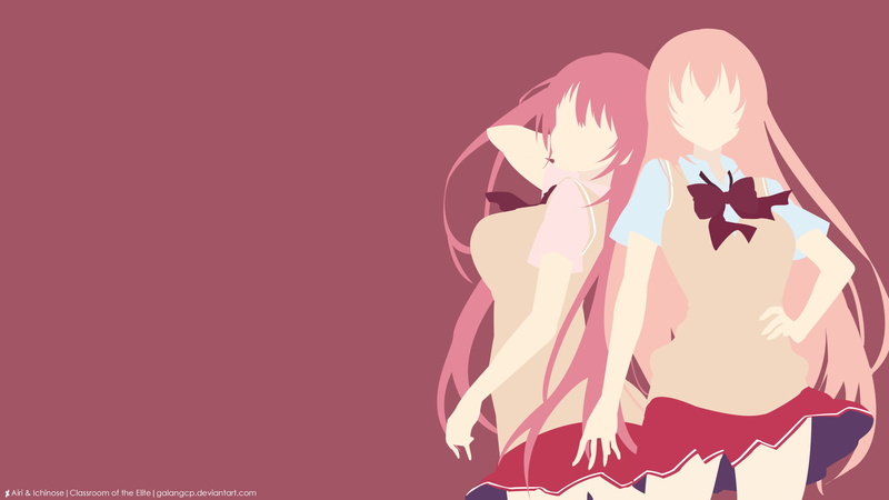 Minimalist, Classroom of the Elite, Orange Hair, Girl, 1080P, Pink Hair, Honami Ichinose, Airi Sakura, Anime