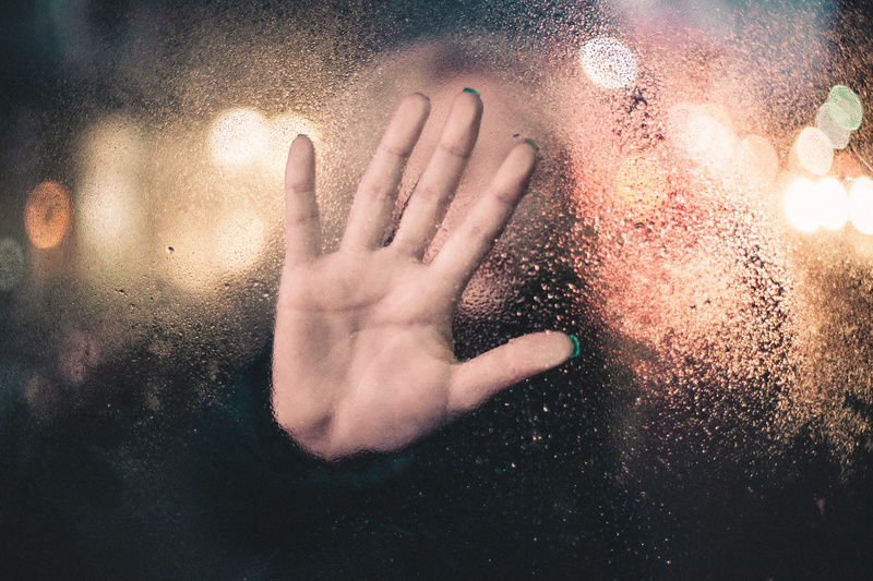 water, focus, transparent, clear, stop gesture, bokeh, rain, glass - material, drip, showing, person, finger, moist, thumb, body part, drop, photography