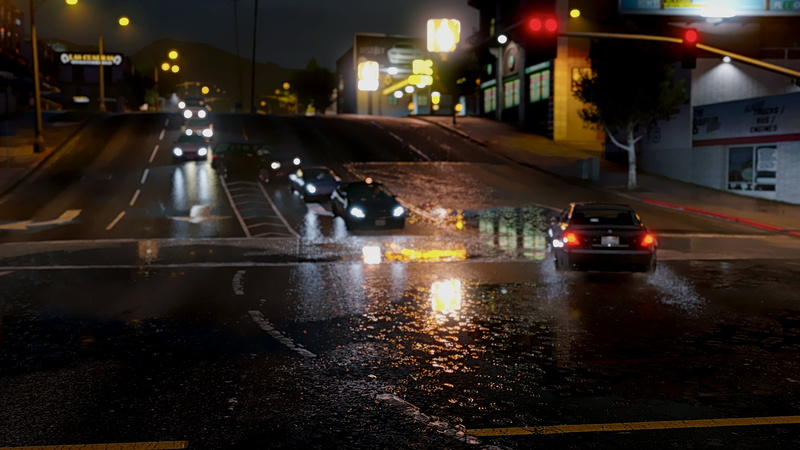 architecture, rainy season, black, 4K, sign, mode of transportation, Grand Theft Auto V, land vehicle, video games, no people, motor vehicle, transportation