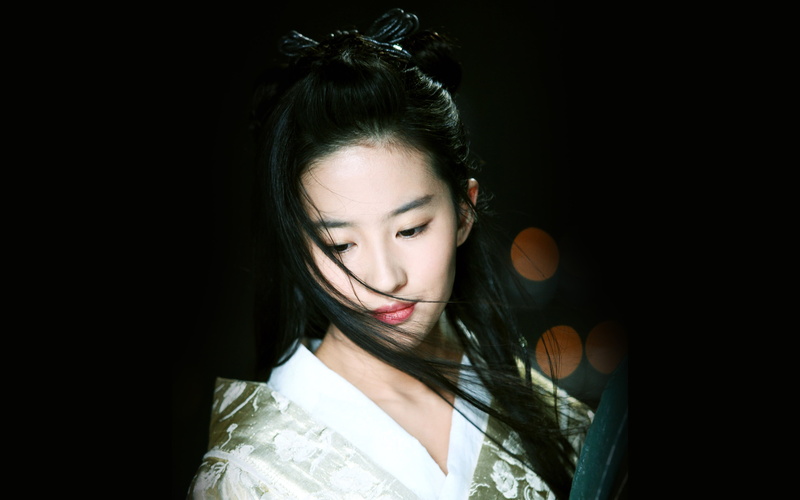 teenager, portrait, front view, liu, women, young adult, hairstyle, young women, black background, beautiful woman, star, headshot, chinese, contemplation