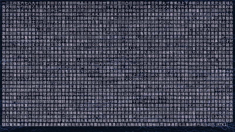 1080P, Chinese Characters