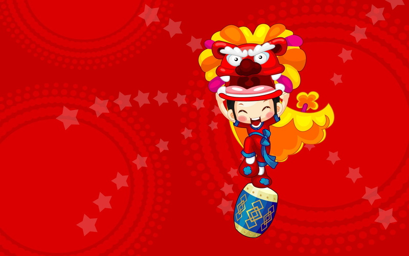 animal, art, smiling, people, person, astrology sign, christmas, red background, 1080P, celebration, event, emotion, blessing, chinese New Year, happiness