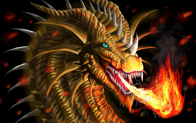 creativity, pattern, dragon, burning, sculpture, statue, art and craft, animal representation, close-up, representation, night, outdoors, 2K, demon - fictional character