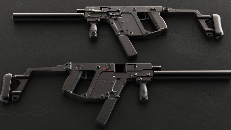 rifles, submachine gun, .45 ACP, black, U.S. Army, KSVS, assault, Carbine, 4K, KRISS Vector, two, CRB