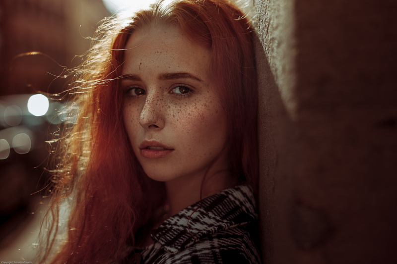 face, portrait, women, 2K, redhead, freckles