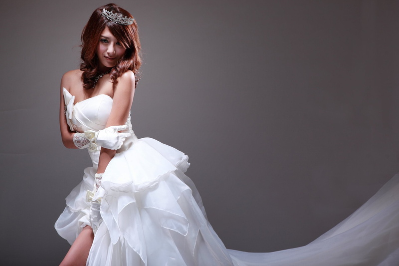 Bride, Girl, 1080P, Asian, Models, Taiwanese, Model, Diadem, Xià Qíng, Wedding Dress, Glove
