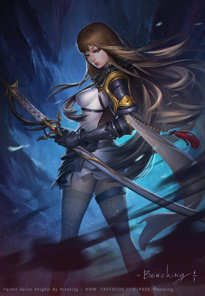 females, 2K, shooting a weapon, holding, sport, adult, beautiful people, teenager, beauty, sword, weapon, one person, Seven Knights, young women, aiming