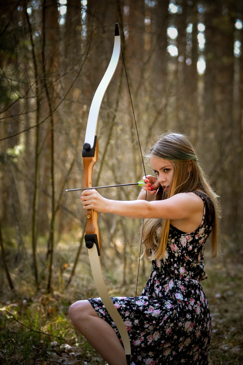 hair, fall, plant, three quarter length, lady, nature, lifestyles, one person, cool, outdoors, arrow - bow and arrow, 4K, photoshoot, model, woodland