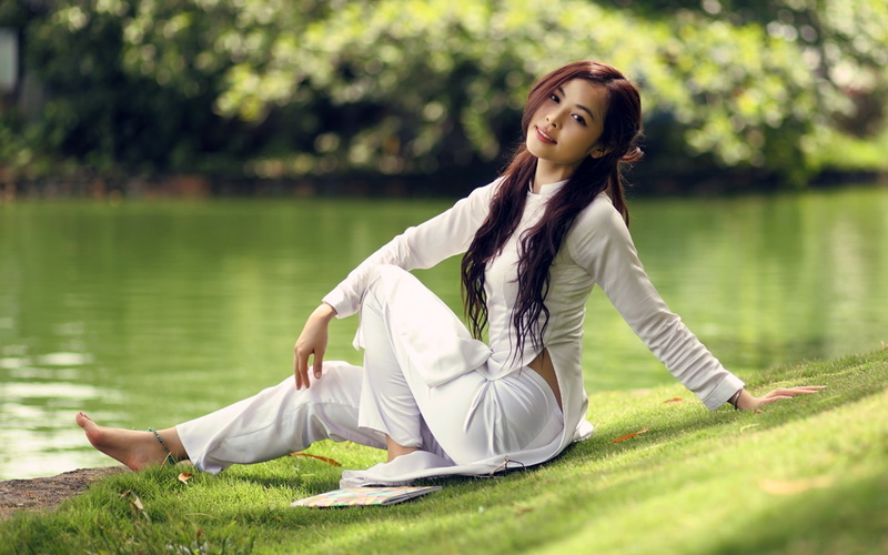 hd, asians, art, depth, nature, women, fields, girl, 1080P, Viet Nam, field, cure, x, nam, viet