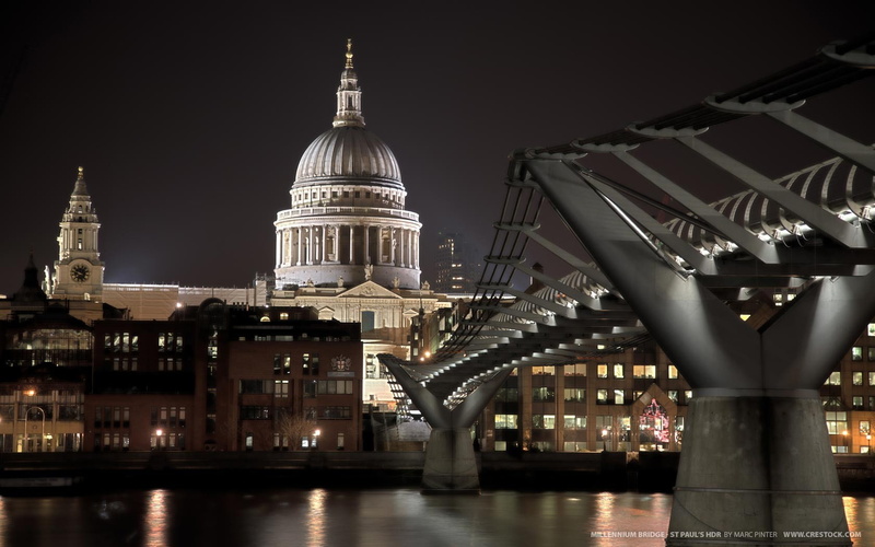St. Pauls Cathedral, cityscape, London, city, architecture, city lights, 720P