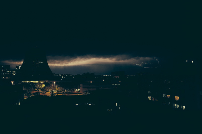south america, no people, pollution, black, tall - high, tower, sky, lightning, architecture, storm, demetrio ribeiro, rain, residential district, cityscape