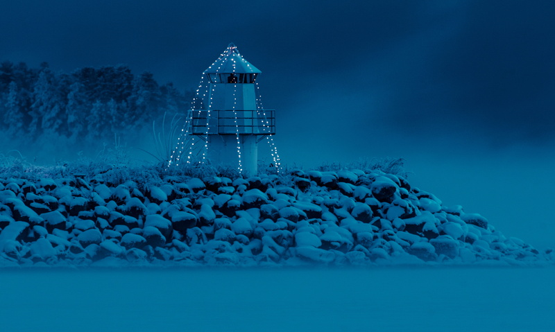 outdoors, snow, nature, scenics - nature, rocks, ice, sea, lights, architecture, lighthouse, built structure, nightim, boulders, winter, cold temperature