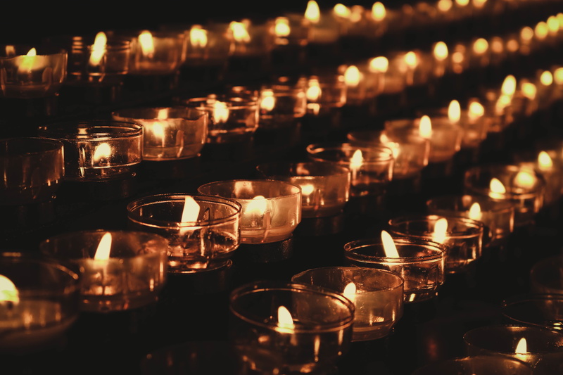 indoors, dark, no people, candle, lights, religion, large group of objects, wine, glowing, spirituality, arrangement, reflection, burning, photo, lighted