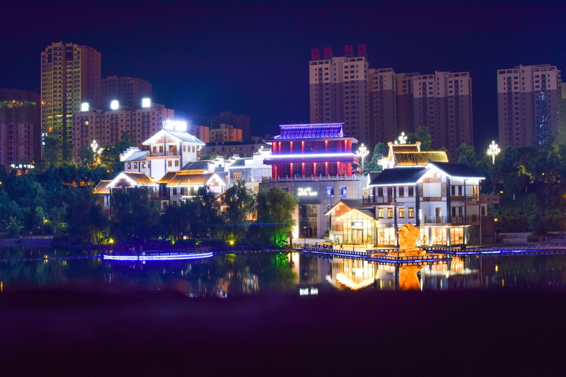 water, harbor, 5K, night, body, landmark, nature, large, built structure, house, waterfront, buildings, travel destinations, modern, concrete, evening